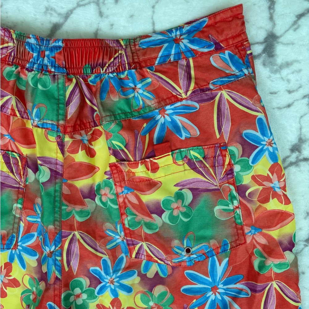 BODY GLOVE Swim Board Shorts Women's M Floral Print Red Blue Green Flowers - Picture 6 of 8